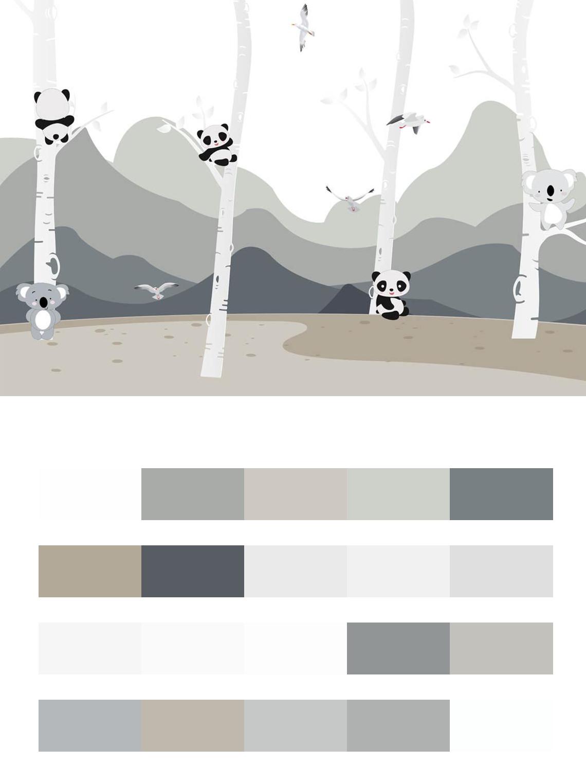 Панда в лесу цвета